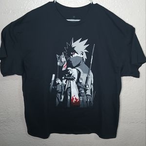 NWOT Ripple Junction Mens Black Kakashi Hatake Naruto Shippuden T Shirt Size2X